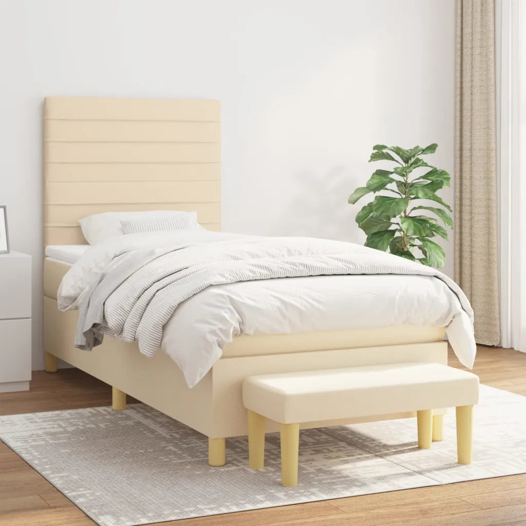 Giroletto a Molle con Materasso Crema 80x200 cm inTessuto cod mxl 58164