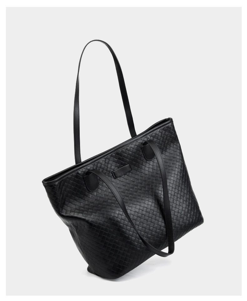 Borsa a tracolla da donna in vera pelle, grande capacit¨¤, borsa da lavoro, nera