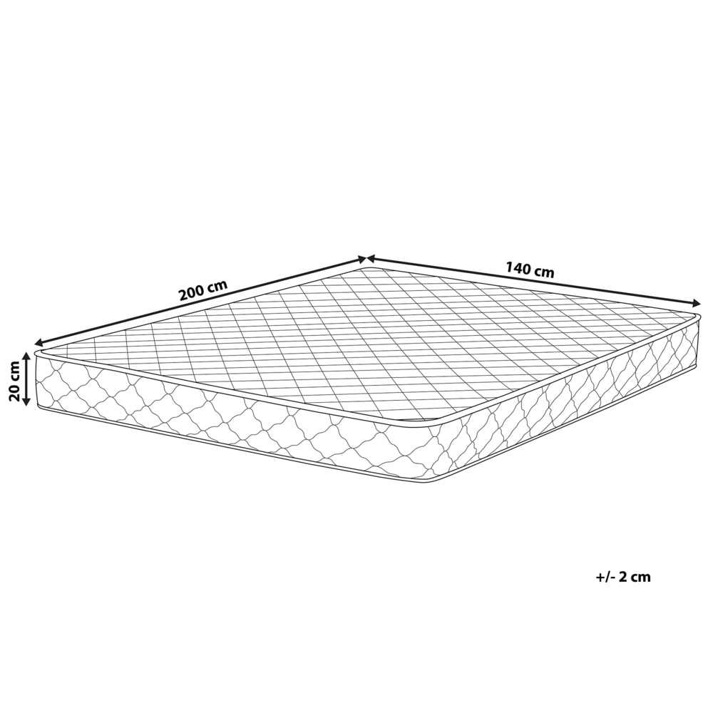 Materasso matrimoniale double face medio duro tessuto bianco per letto 140 x 200 cm