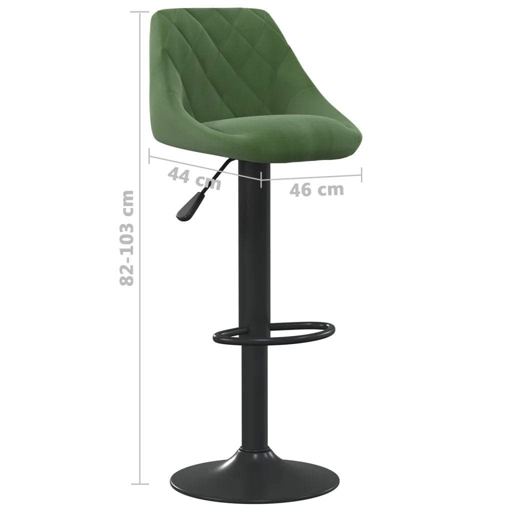 Sgabelli da Bar 2 pz Verde Scuro in Velluto 335352