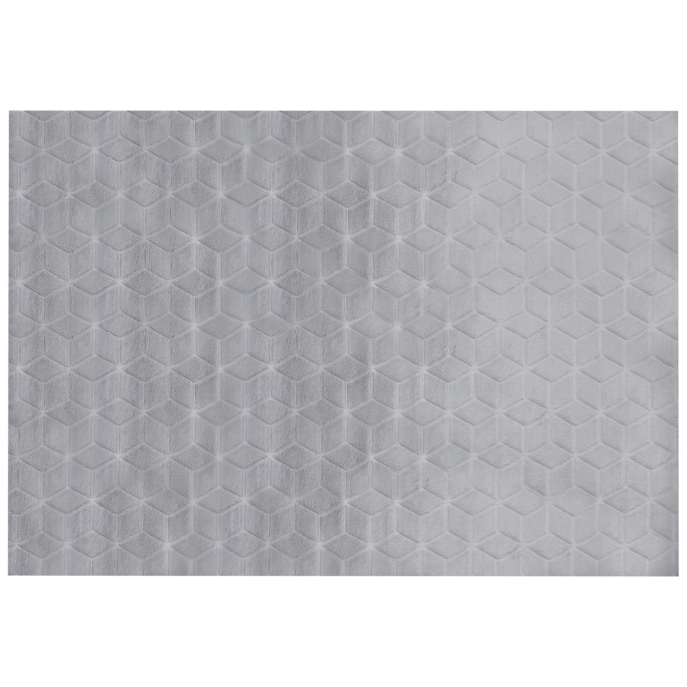 Tappeto in finta pelliccia di coniglio grigio Pelliccia artificiale di poliestere 160 x 230 cm Tappeto morbido Shaggy ad alto pelo
