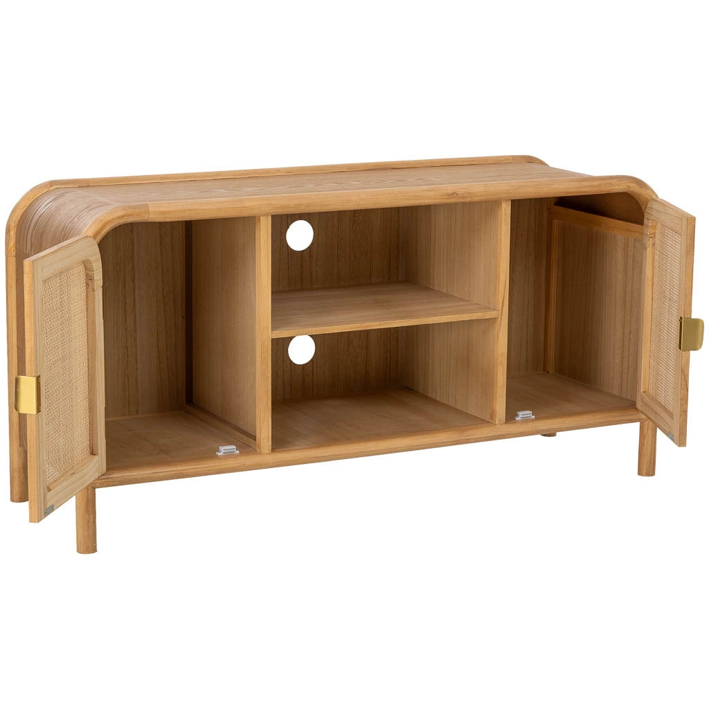 Base in legno e rattan marrone 120x39x60h cm