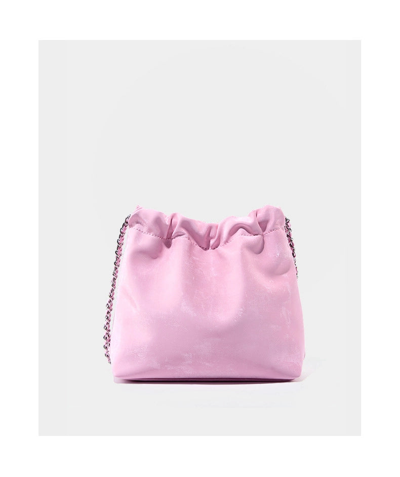 Borsa da donna in vera pelle, borsa da spiaggia, borsa a tracolla semplice, rosa