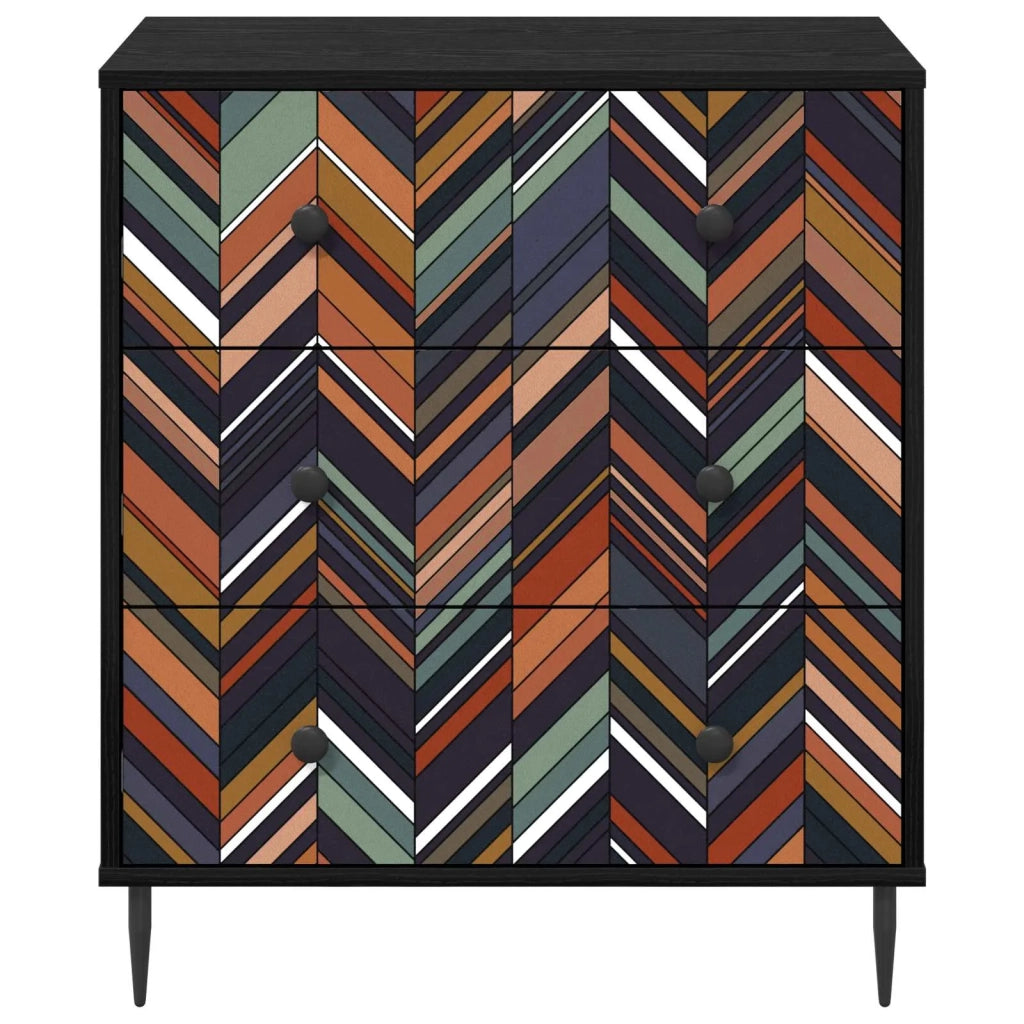 Cassettiera OMMEN Stampa geometrica 66 x 36,5 x 76 cm 8007379