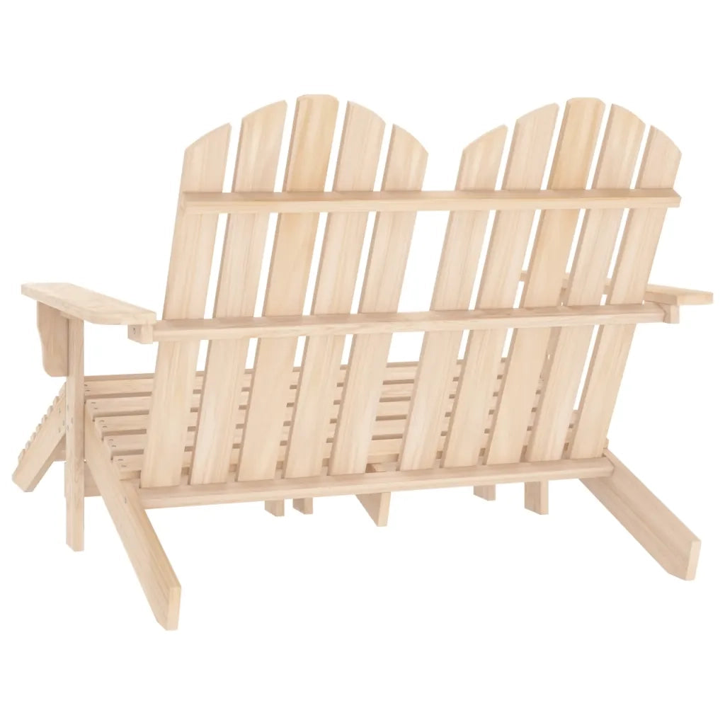 Sedia da Giardino a 2 Posti con Pouf in Legno di Abete 315912