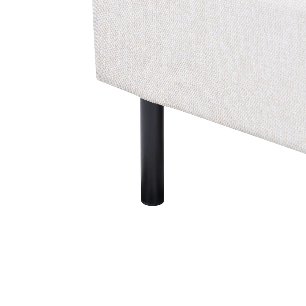 Letto Beige Chiaro Tessuto Poliestere 180 x 200 cm Base a doghe Testiera semicircolare Design minimalista retrò Camera da letto