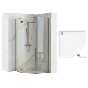 Cabina Doccia Diamond Gold 90x90 con piatto doccia Diamond black