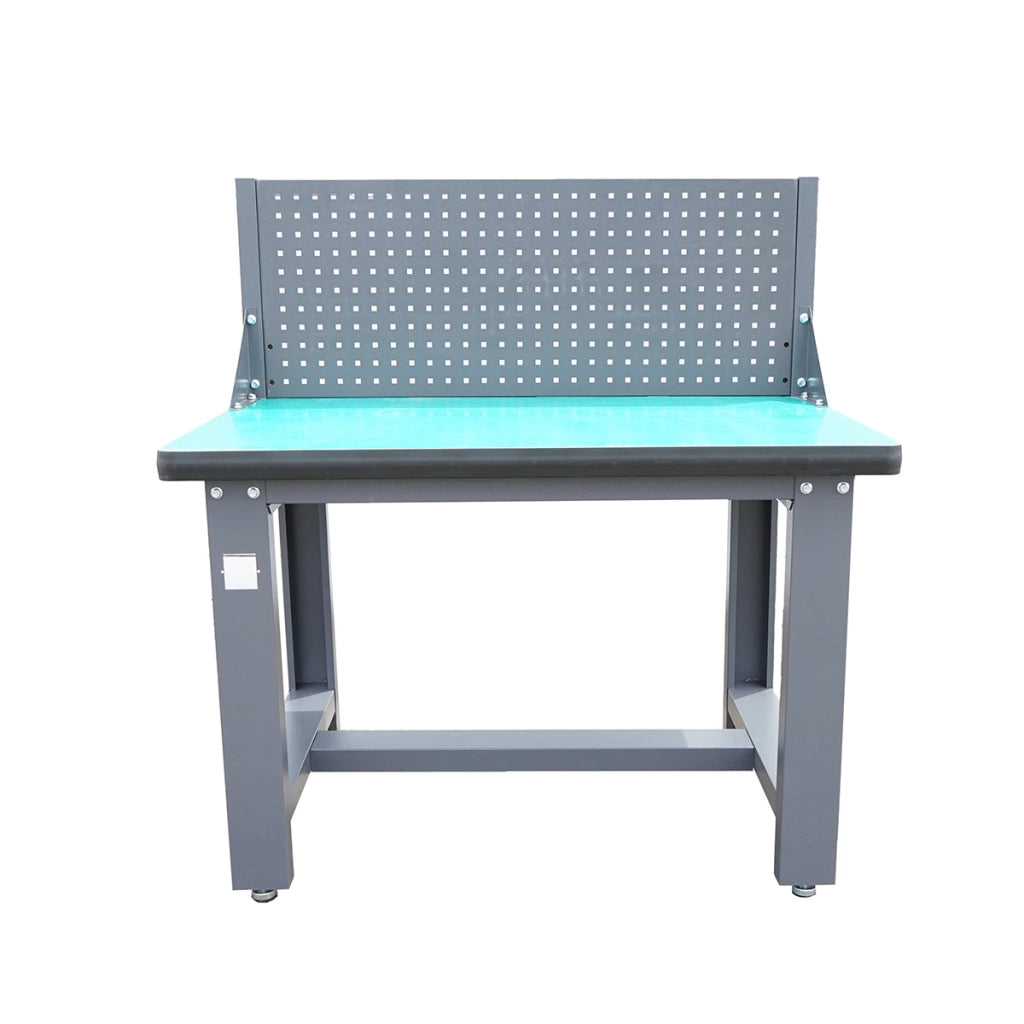 Tavolo, banco da lavoro per officina con pannello forato 1200x750x800+450mm