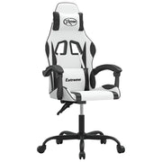 Sedia da Gaming | Sedia da e-sports Girevole Bianco e Nero in Similpelle