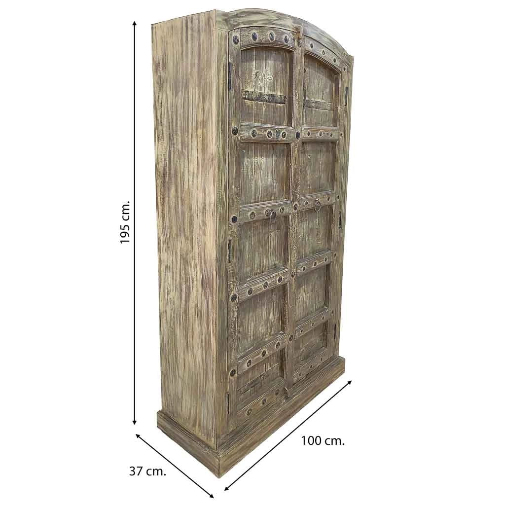Armadio in legno fatto a mano 90-100x37x170-195h cm