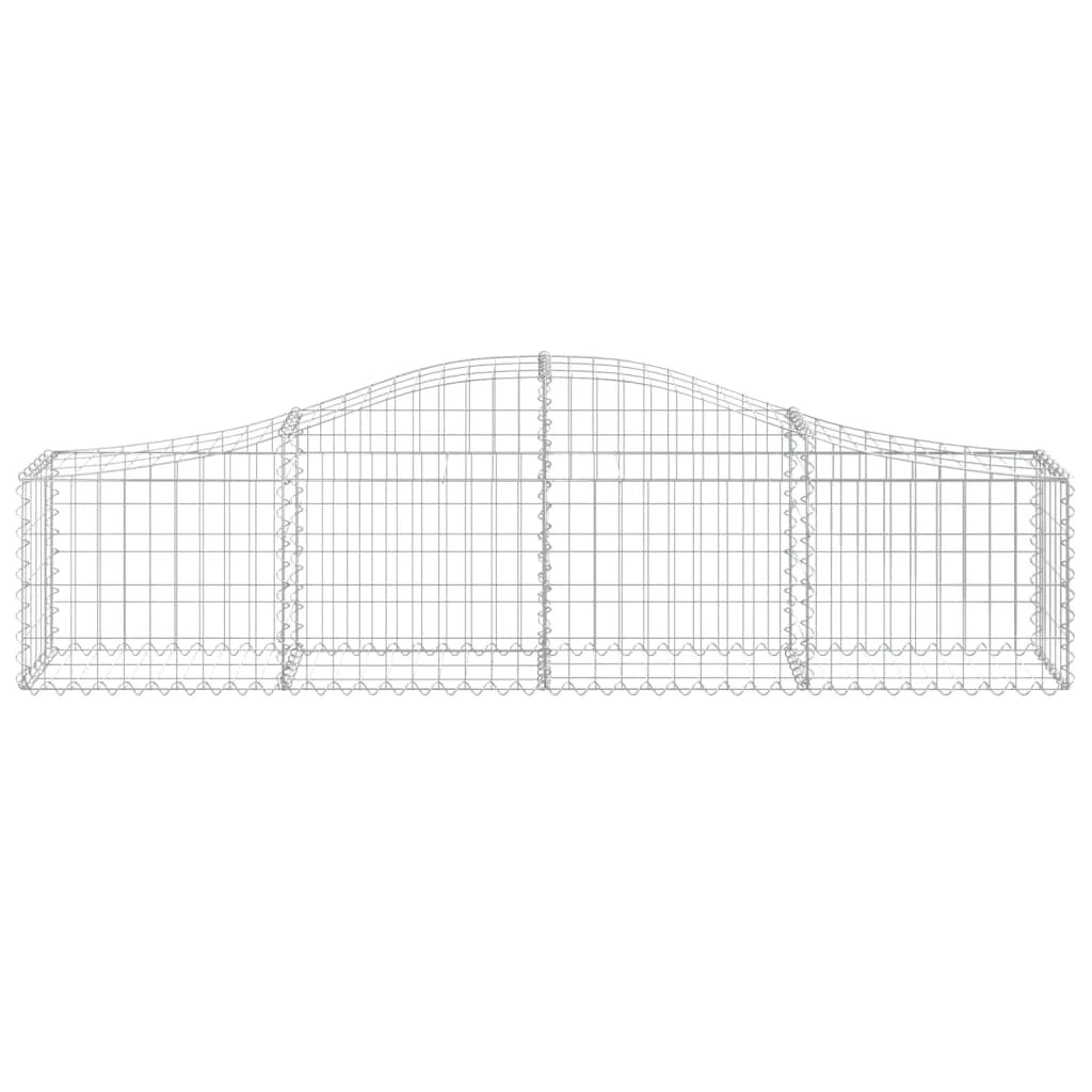 Set di 9 gabbioni ad arco per recinzione gabbia o muro di contenimento 200 x 30 x 40/60 cm ferro zincato argento 02_0041251