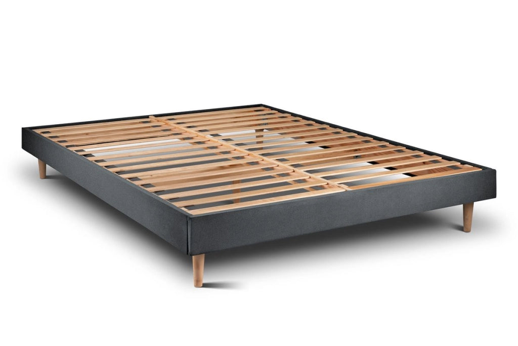 Letto 135x190 cm con testiera imbottita - Tessuto velluto