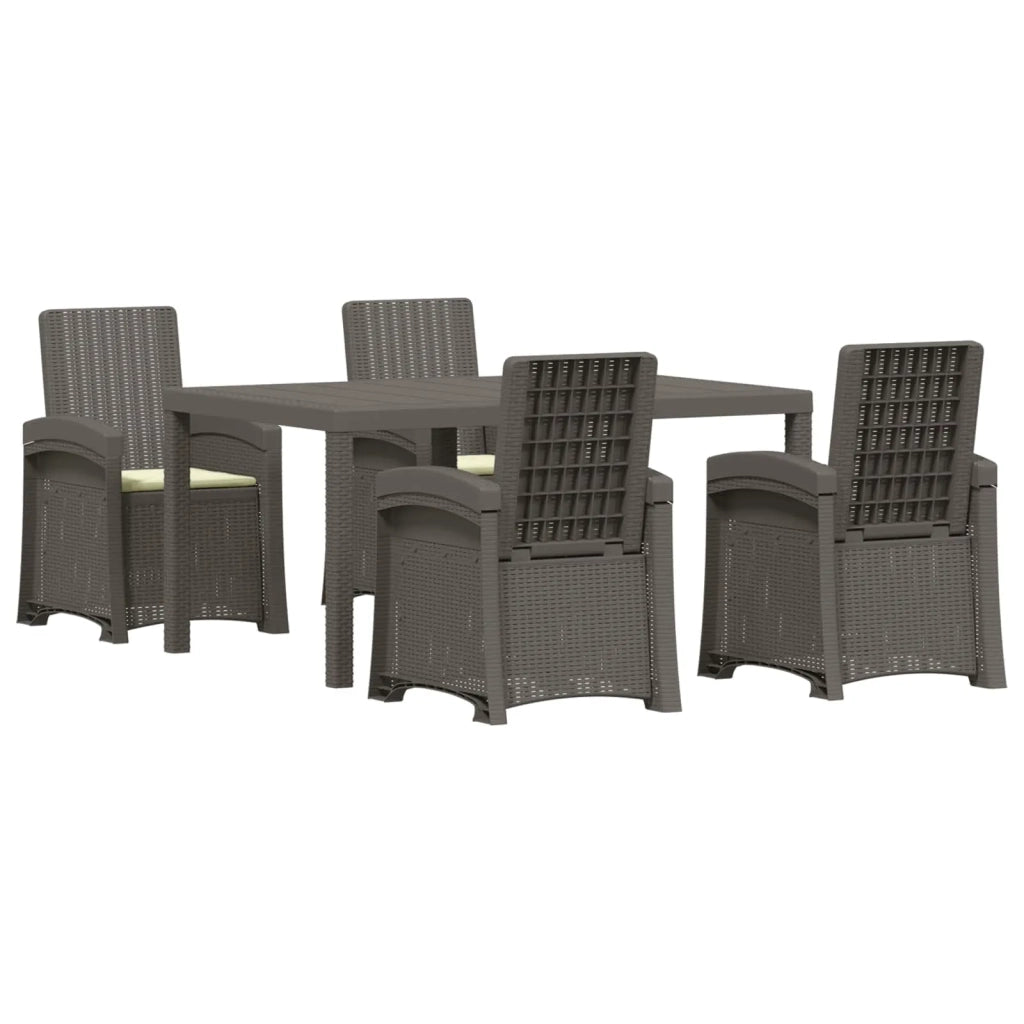 Set da Pranzo per Giardino 5 pz Grigio chiaro e panna PP 3430131