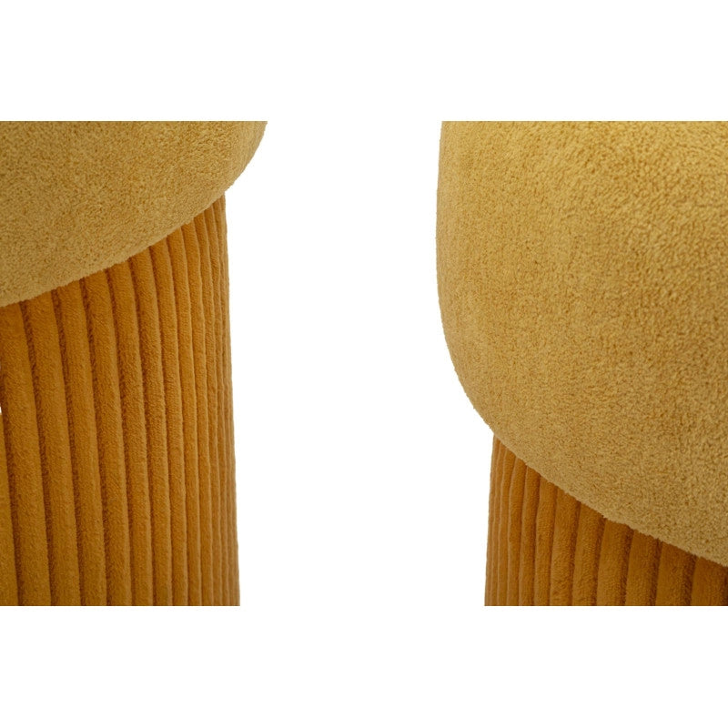 Puff Con Contenitore Aspen Senape Set 2 Pz cm ø 42x44-35x37