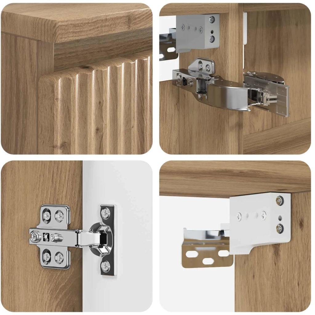 Set di mobili per il bagno 4 pz Rovere Artigianale 3407438