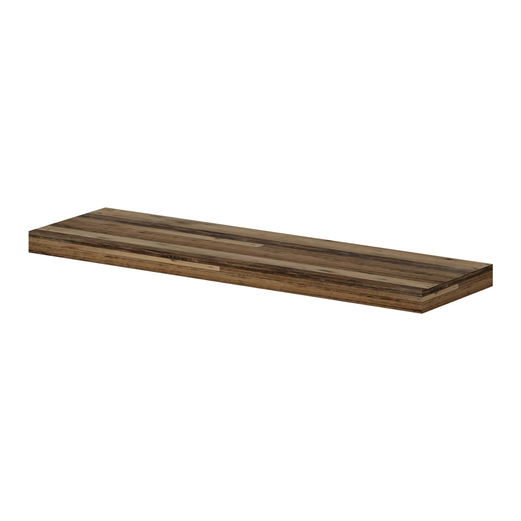 Mensola da Muro 'Bredebro' Piano Rettangolare 80 cm  - Effetto Legno Intarsiato [en.casa]