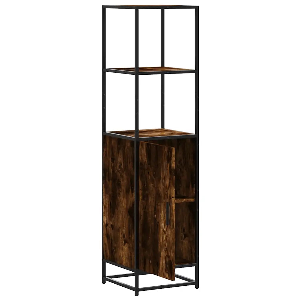 Credenza Rovere Fumo 35,5x35x139 cm Legno Multistrato Metallo