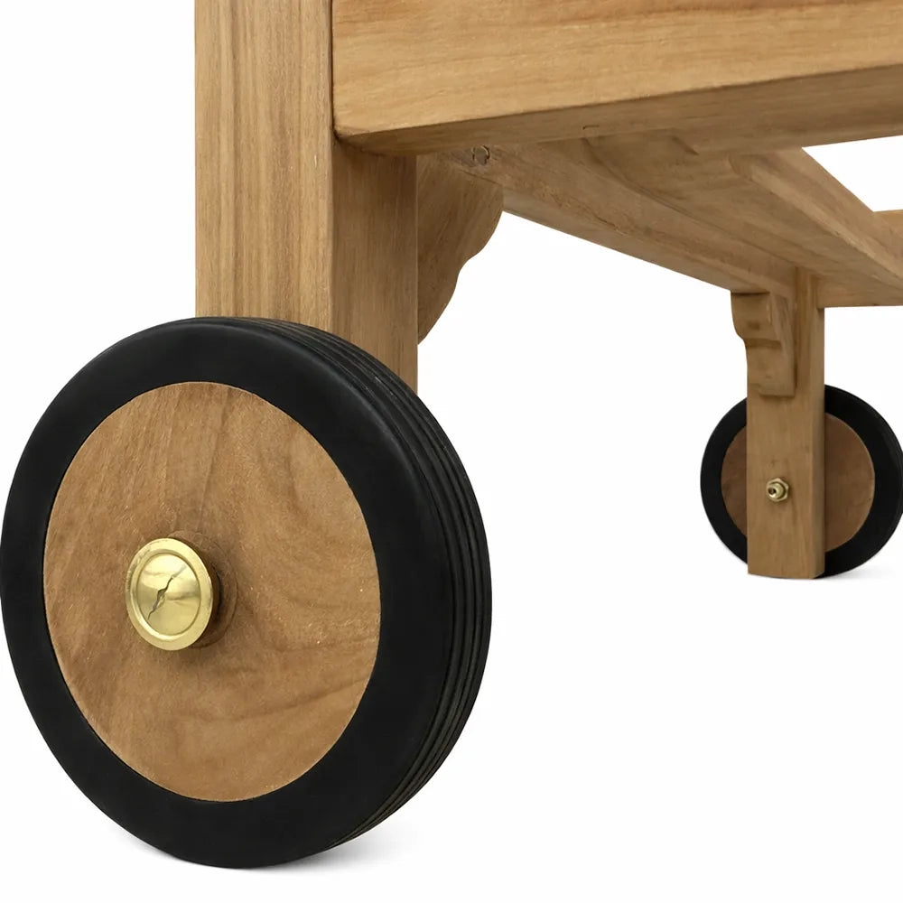 Lettino Prendisole con Schienale Regolabile in Legno Teak – Elafonisi