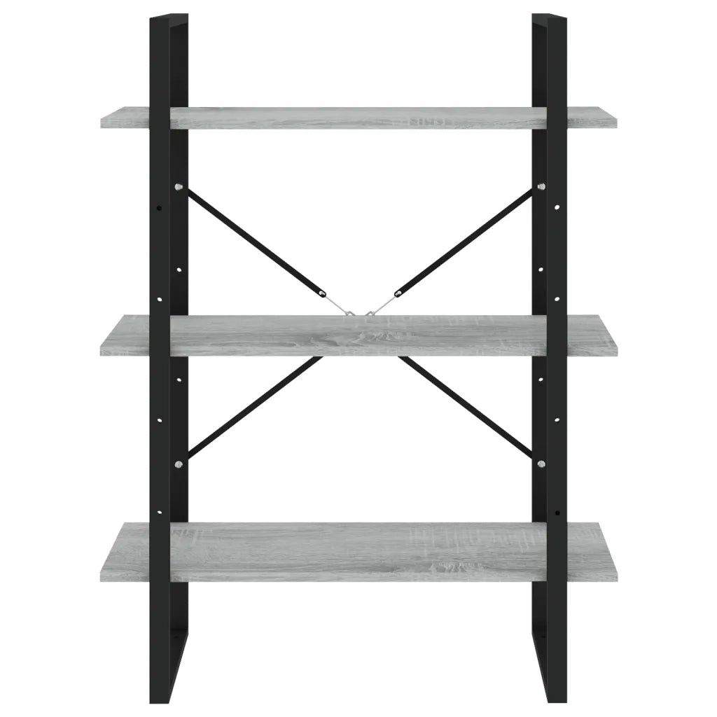 Libreria 5 Ripiani-Scaffale per Libri-Mobile di Stoccaggio Grigio Sonoma 80x30x175 cm Legno Multistrato