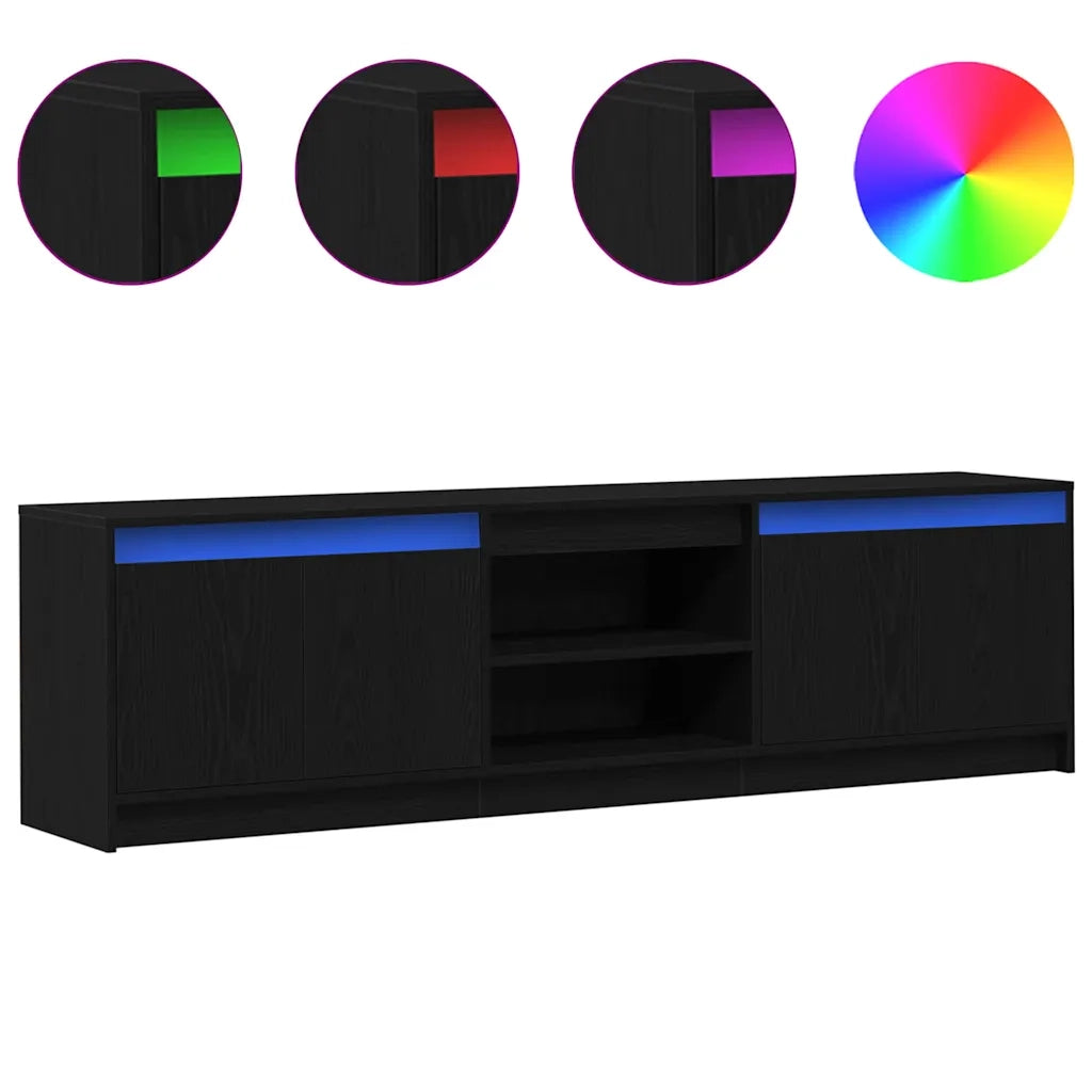 vidaXL Mobile TV Nero 182 x 34 x 50 cm Legno multistrato