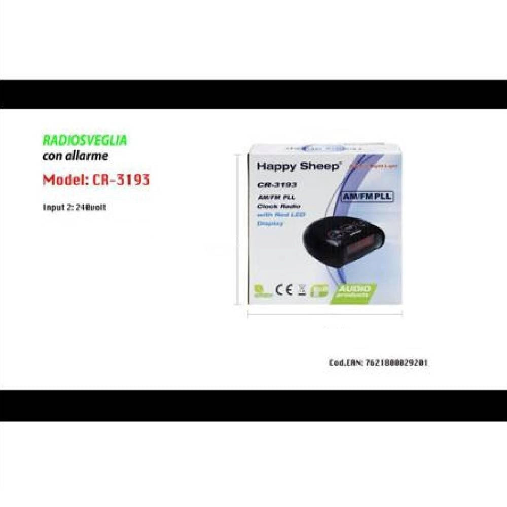 Trade Shop - Radiosveglia Con Allarme Radio Sveglia Fm Display A Led Rossi Cr-3193 Orologio -
