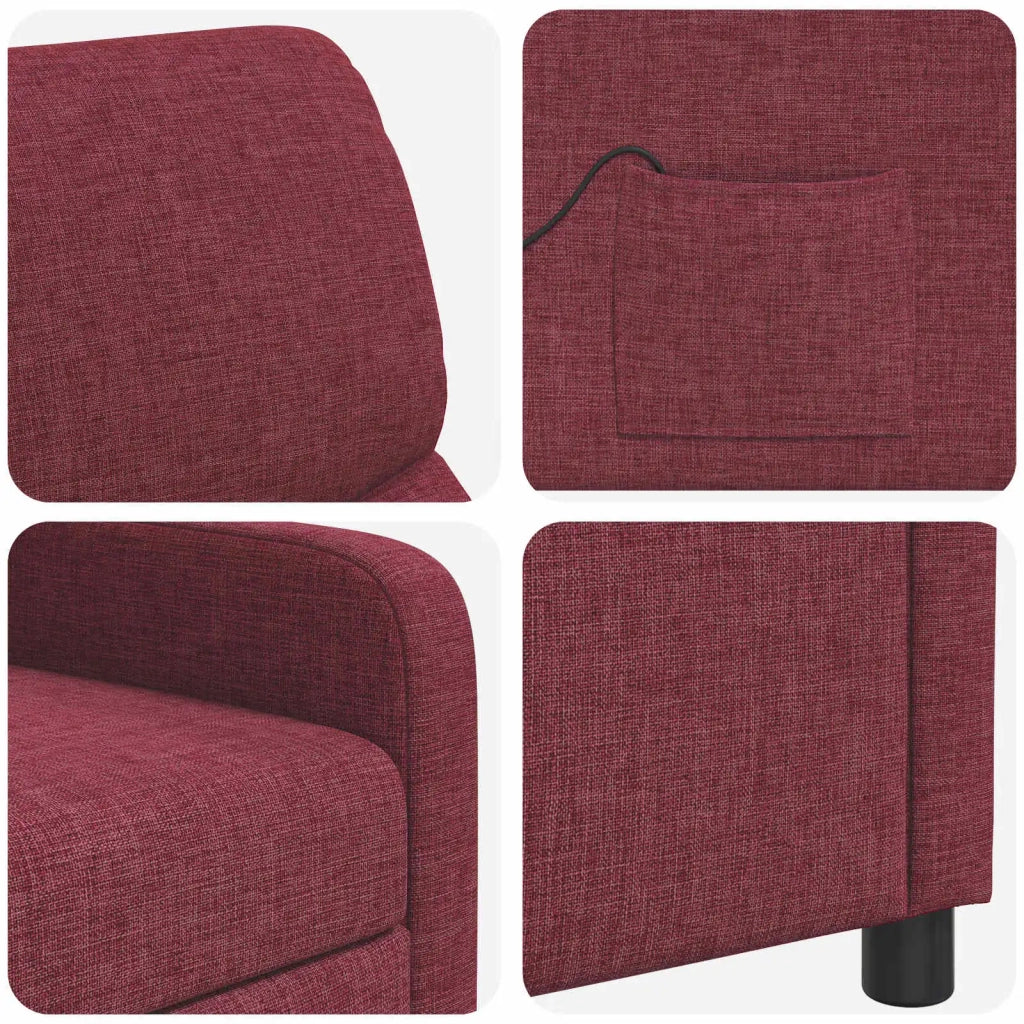 Divano Sedia-Poltrona reclinabile Rosso Vino Tessuto 626722