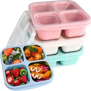 Herbruikbare snackdozen con compartimenti per bambini e adulti - Bento-lunchbox magnetronbestendige - 4 pezzi