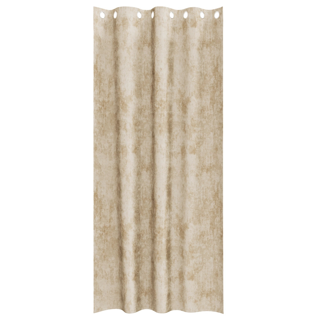 Tende di Velluto 2 pz con occhielli panna 260x140 cm