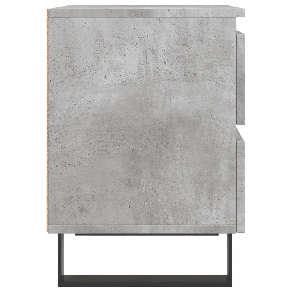 Comodini 2pz-Set di 2 Tavolino da notte Grigio Cemento 40x35x50 cm in Legno Multistrato 742093
