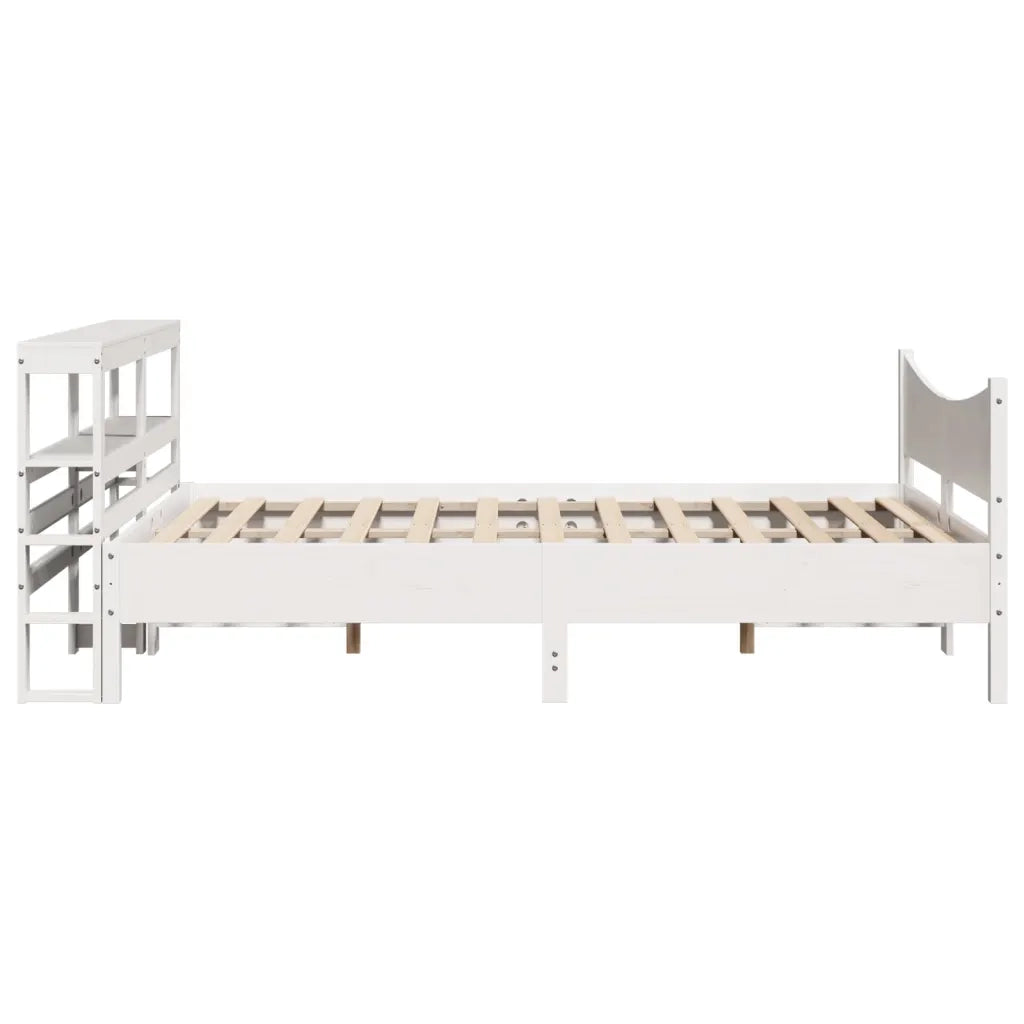 vidaXL Giroletto con Testiera Bianco 160x200 cm Legno Massello di Pino