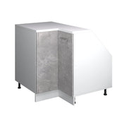 Mobile cucina angolare per sottotetto R-Line Calcestruzzo/Bianco 75.6 cm con 1 porta, carcassa dell’armadio profondità 60 cm Vicco