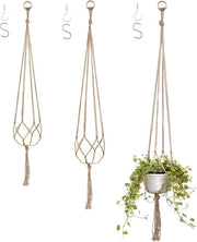 Porta piante a macramé 90 cm corda juta - Sostegno vaso piante - Vaso piante trasparente - Sostegno vaso piante - Set di chiodi - Sostegno piante indoor - Piante da appartamento