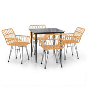 Set da Pranzo da Giardino 5 pz | Set Salotto da Giardino in Polyrattan