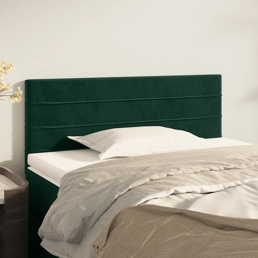 Testiera-Testata-Testiera Decorativa Verde scuro 90x5x78/88 cm in Velluto 499356