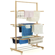 IDMarket - RITA stendibiancheria in bambù Stendino pieghevole a 3 livelli H.150 cm