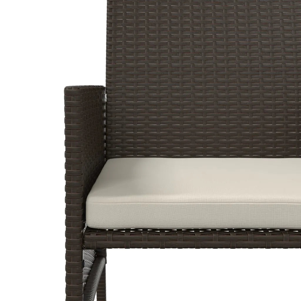 Divano da Giardino 2 Posti Tavolino e Sedili Polyrattan Marrone cod mxl 71041