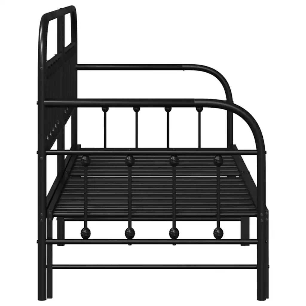 Struttura per letto di giorno Nero 75 x 190 cm 42002635