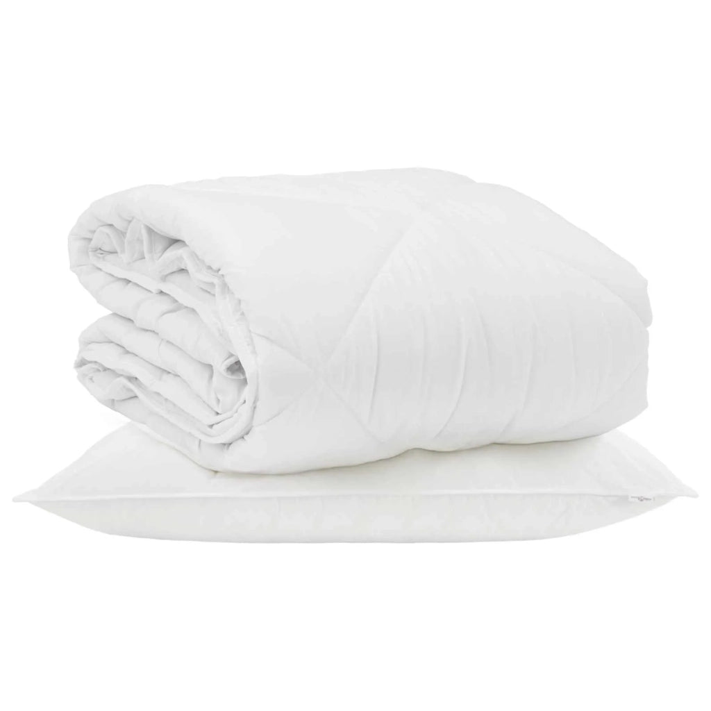 Duvet Estivo con cuscino 2 pcs Bianco Microfibra 3376412