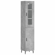 Credenza | Madia | Buffet da pranzo | Armadio da pranzo Grigio Cemento 34,5x34x180 cm in Legno Multistrato
