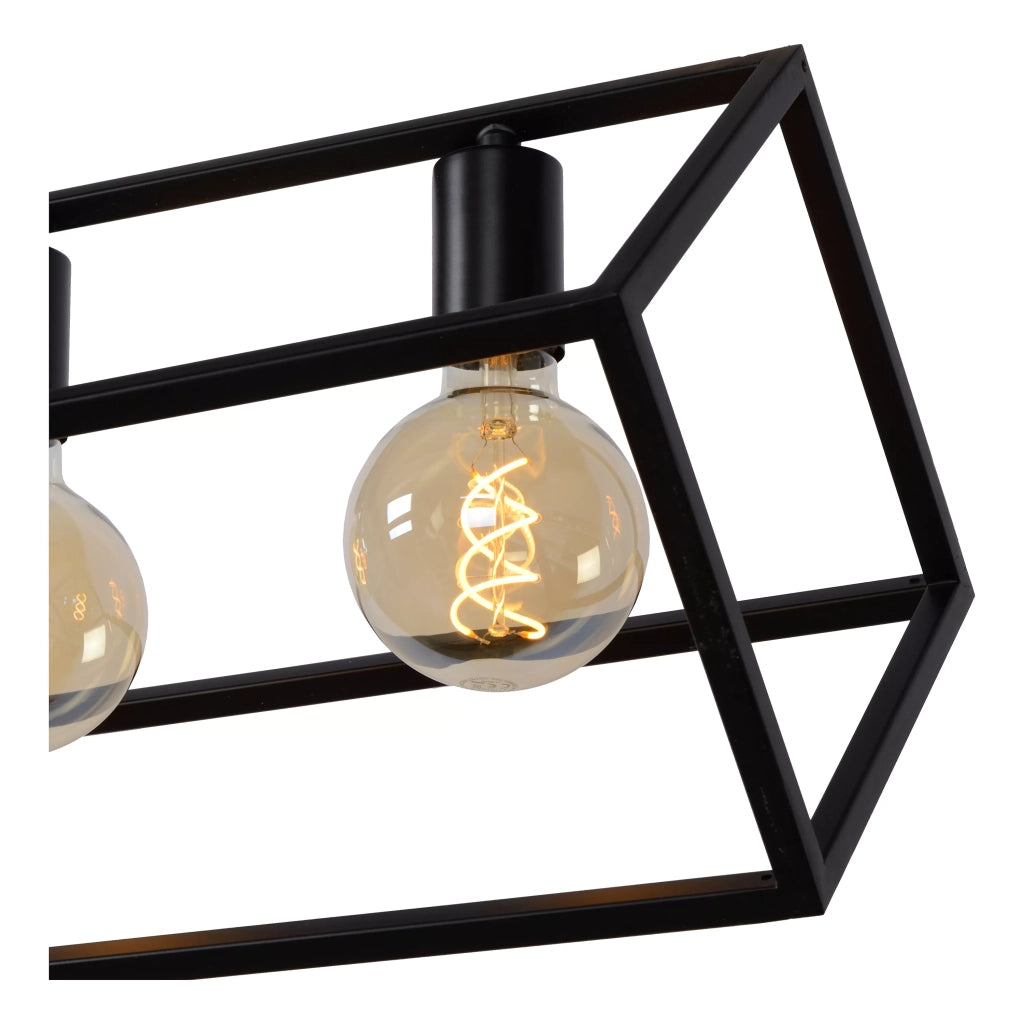 Lampada a sospensione loft nera Fabian 6xE27 Lucide