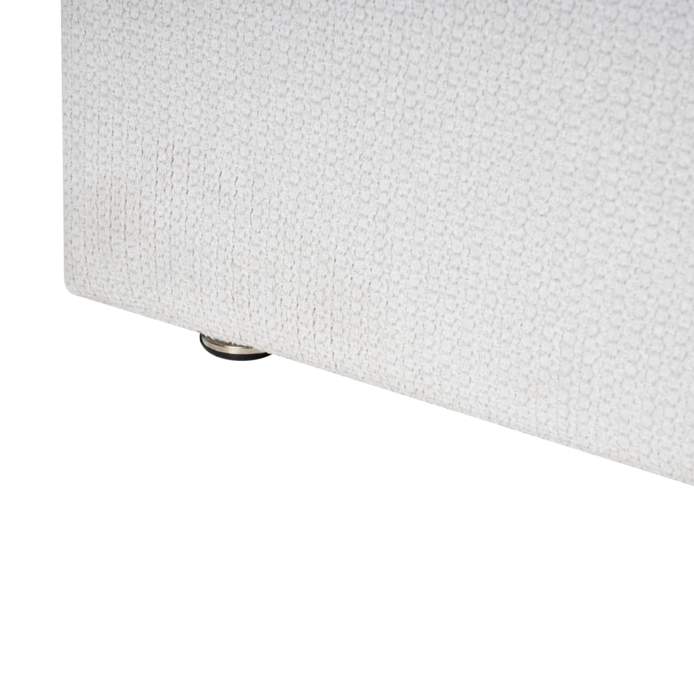 Letto matrimoniale imbottito in tessuto beige chiaro 140 x 200 cm camera da letto