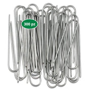 Picchetti Tubo Irrigazione in Acciaio Zincato, Set 300 Picchetti Ancoraggio 3 mm, Picchetti per Irrigazione 17 cm di Lunghezza