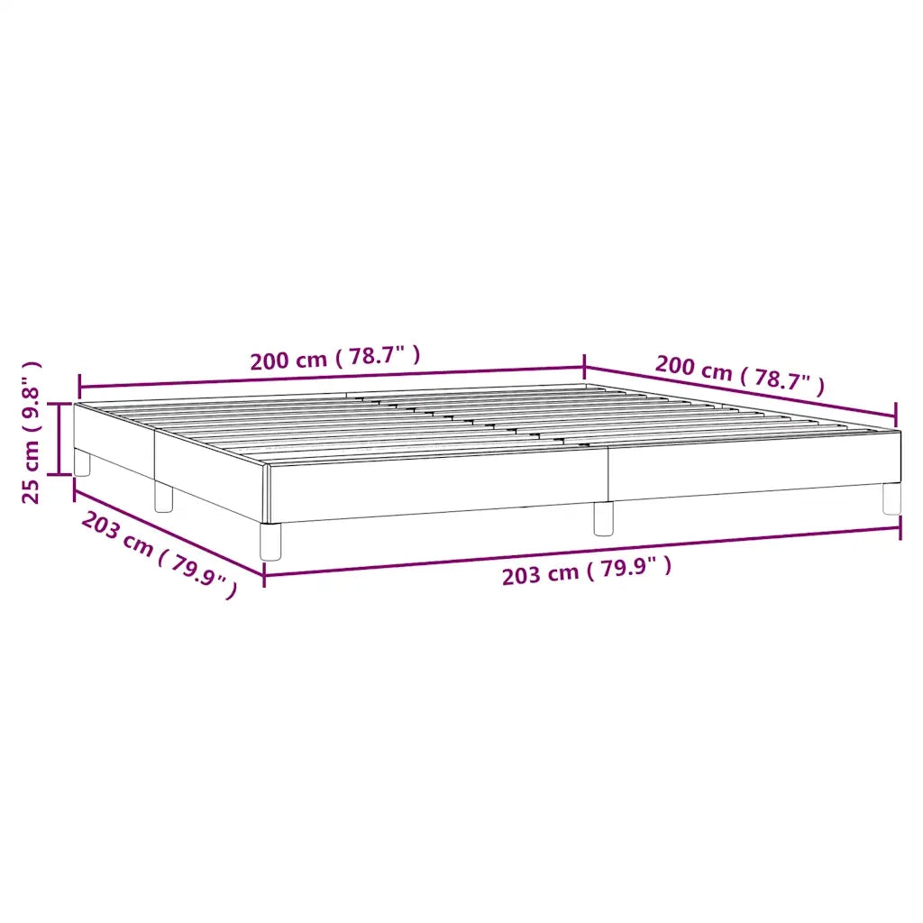 Letto matrimoniale | Letto per adulti | Giroletto senza Materasso Blu Scuro 200x200 cm in Velluto