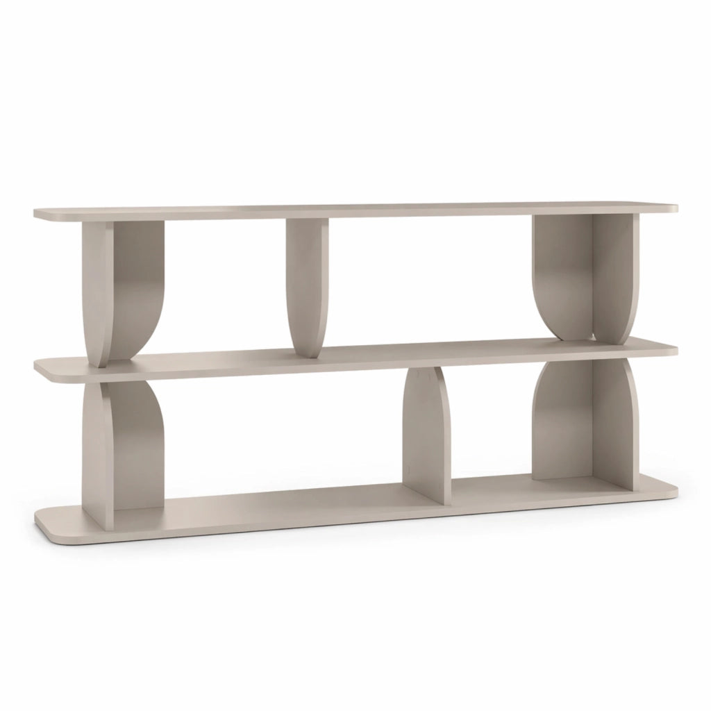 Libreria Moderna Per Soggiorno Con 4 Vani A Giorno E 3 Ripiani Design Minimal Mobile Per Corridoio Studio Ufficio Stile Contemporaneo In Melaminico 160 X 74 X 34 Cm Cashmere