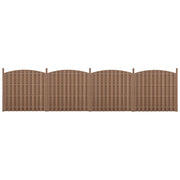 Set di 4 Pannelli Steccato ad Arco con Doghe in WPC e Base in Acciaio (AxL)185x747 cm - Marrone NEU.HOLZ