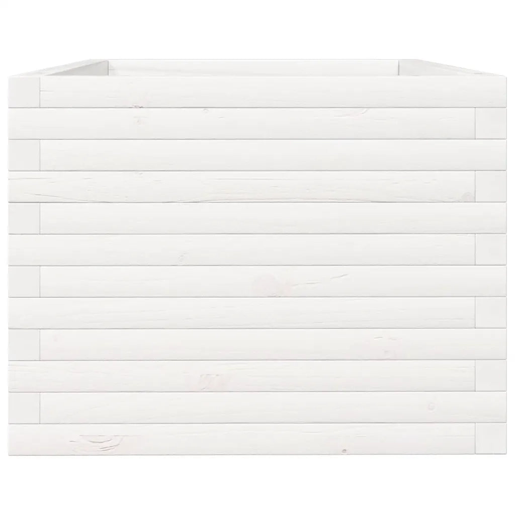 Fioriera da Giardino Bianca 90x60x45,5cm Legno Massello di Pino 847279