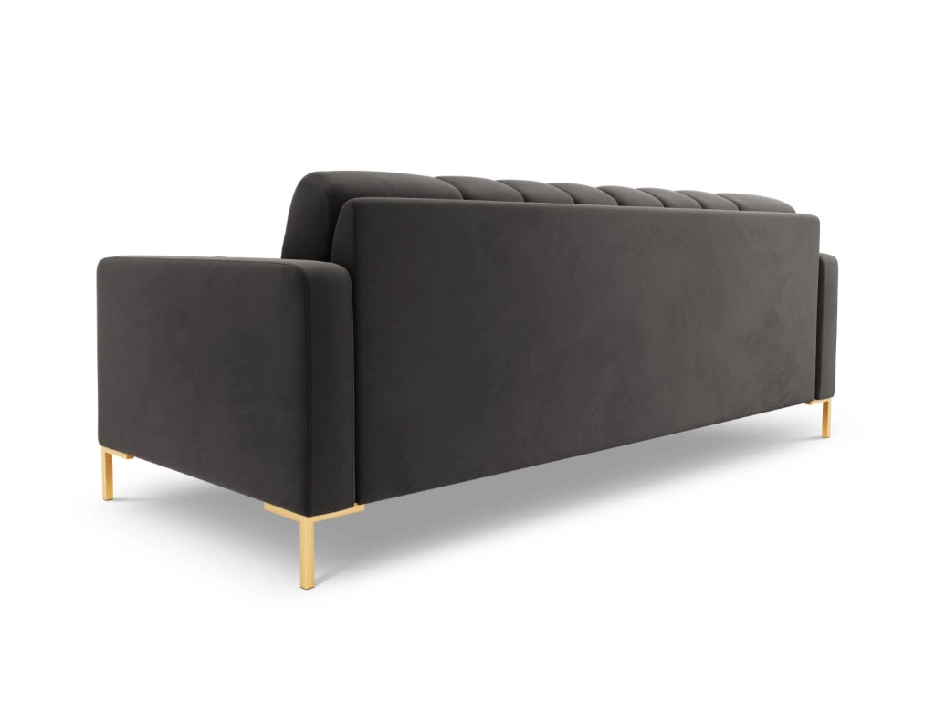 Cosmopolitan Design - Divano "Bali" 4 posti in velluto grigio scuro 