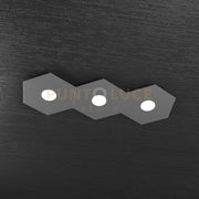 HEXAGON APPLIQUE-PLAFONIERA 3 LUCI GRIGIO ANTRACITE 1142-3L-GA