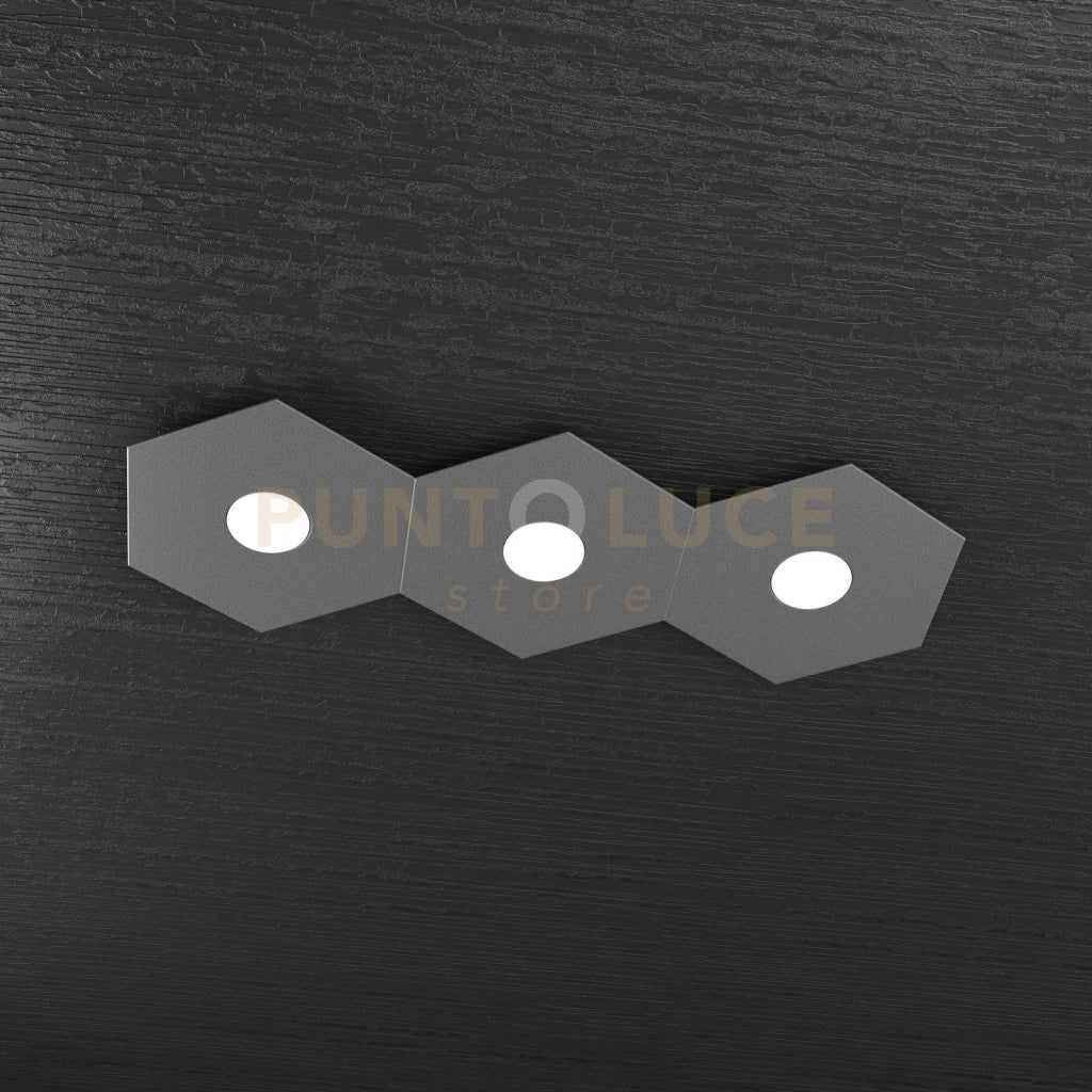 HEXAGON APPLIQUE-PLAFONIERA 3 LUCI GRIGIO ANTRACITE 1142-3L-GA