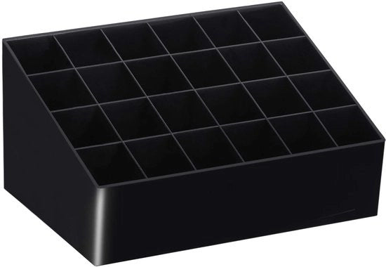 Organizzatore di trucco di alta qualità - 24 compartimenti - con design moderno - trasparente - professionale e per uso domestico - girabile
